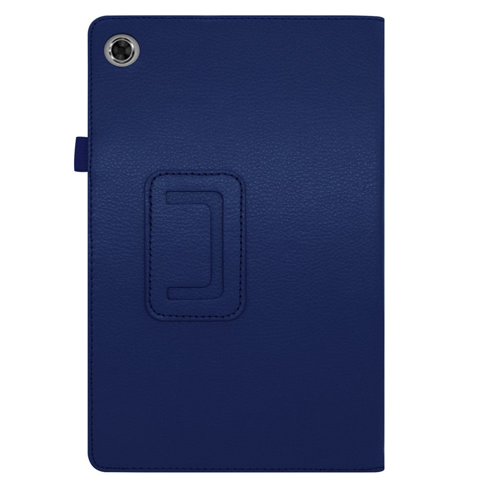 For Lenovo Tab M10 Plus TB-X606F PU Leather Case Shockproof Flip Tablet Cover with Stand Elastic Pencil Holder - Dark Blue
