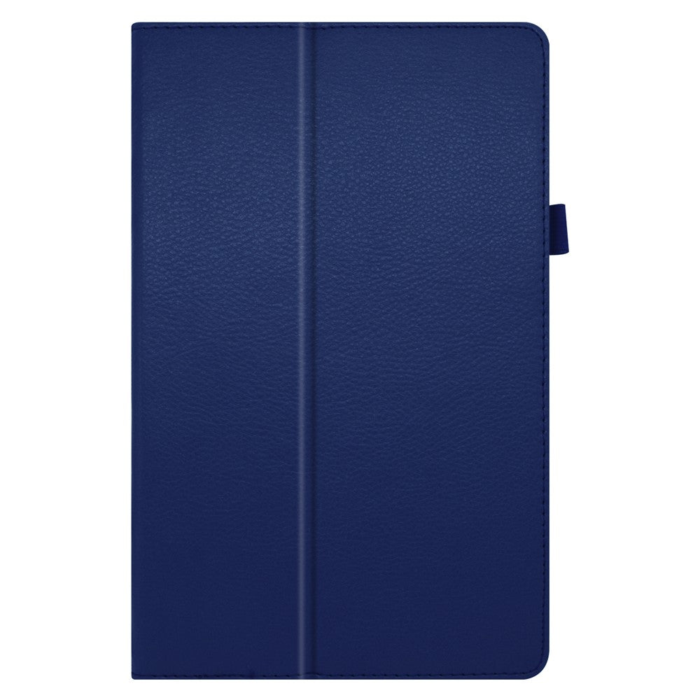 For Lenovo Tab M10 Plus TB-X606F PU Leather Case Shockproof Flip Tablet Cover with Stand Elastic Pencil Holder - Dark Blue