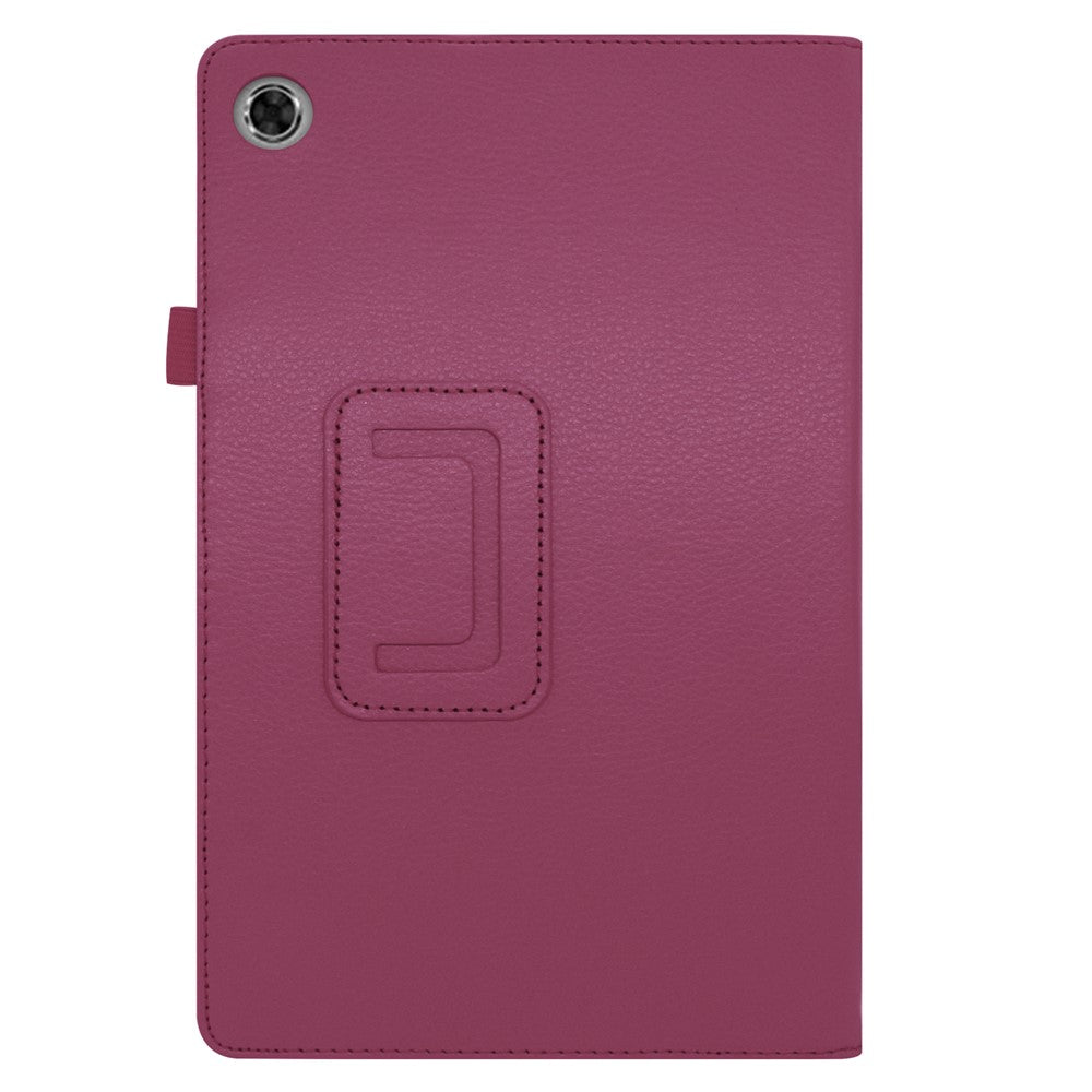 For Lenovo Tab M10 Plus TB-X606F PU Leather Case Shockproof Flip Tablet Cover with Stand Elastic Pencil Holder - Purple