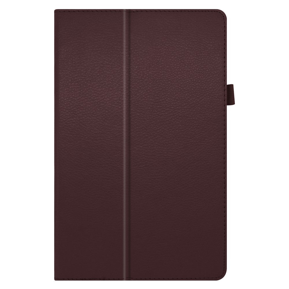 For Lenovo Tab M10 Plus TB-X606F PU Leather Case Shockproof Flip Tablet Cover with Stand Elastic Pencil Holder - Coffee