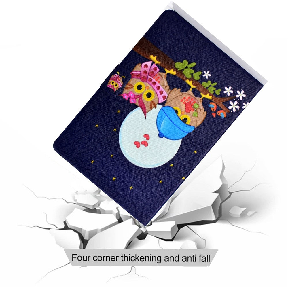 Pattern Printing Leather Stand Tablet Cover for Lenovo Tab M10 TB-X605F - Couple Owls