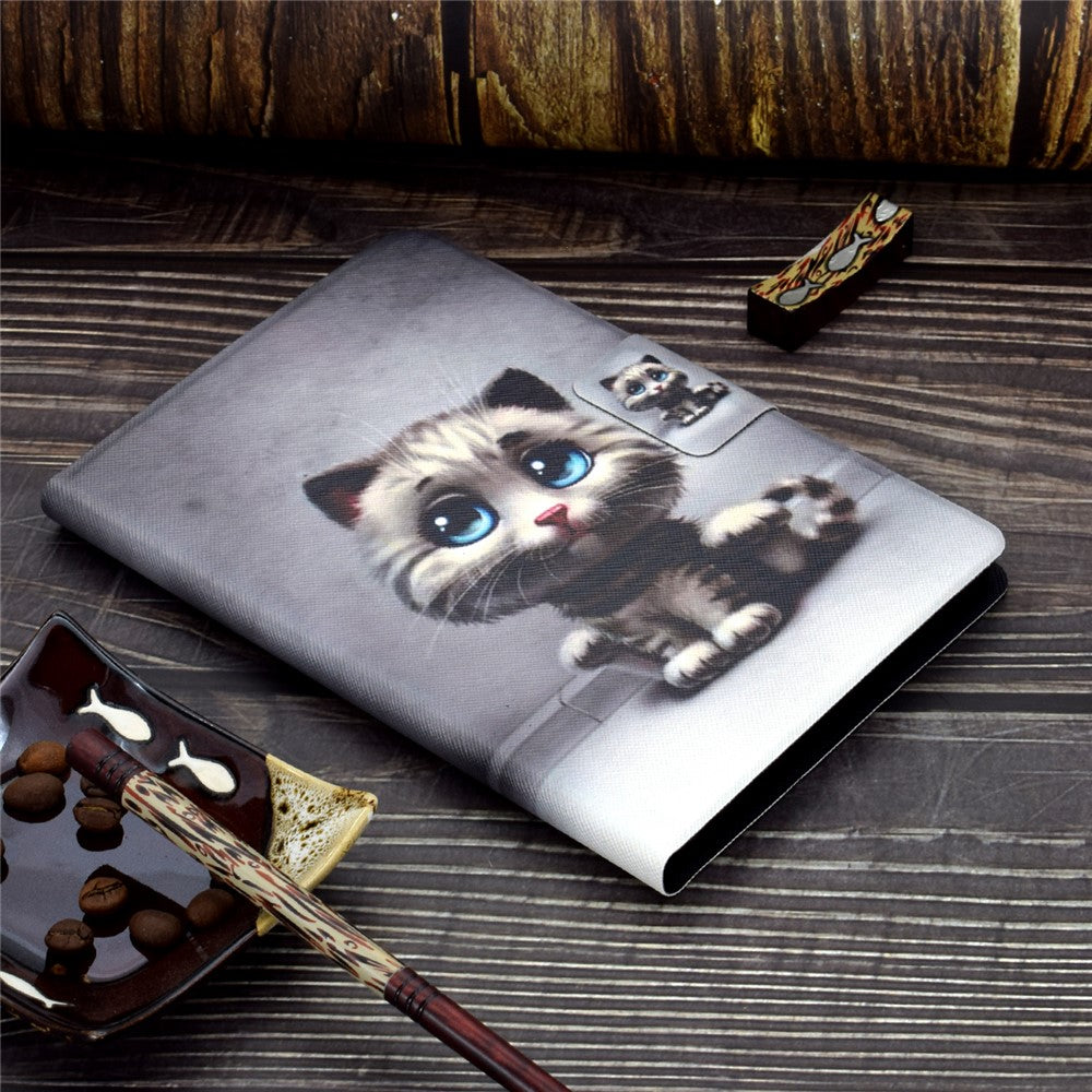Pattern Printing Leather Stand Tablet Cover for Lenovo Tab M10 TB-X605F - Baby Cat
