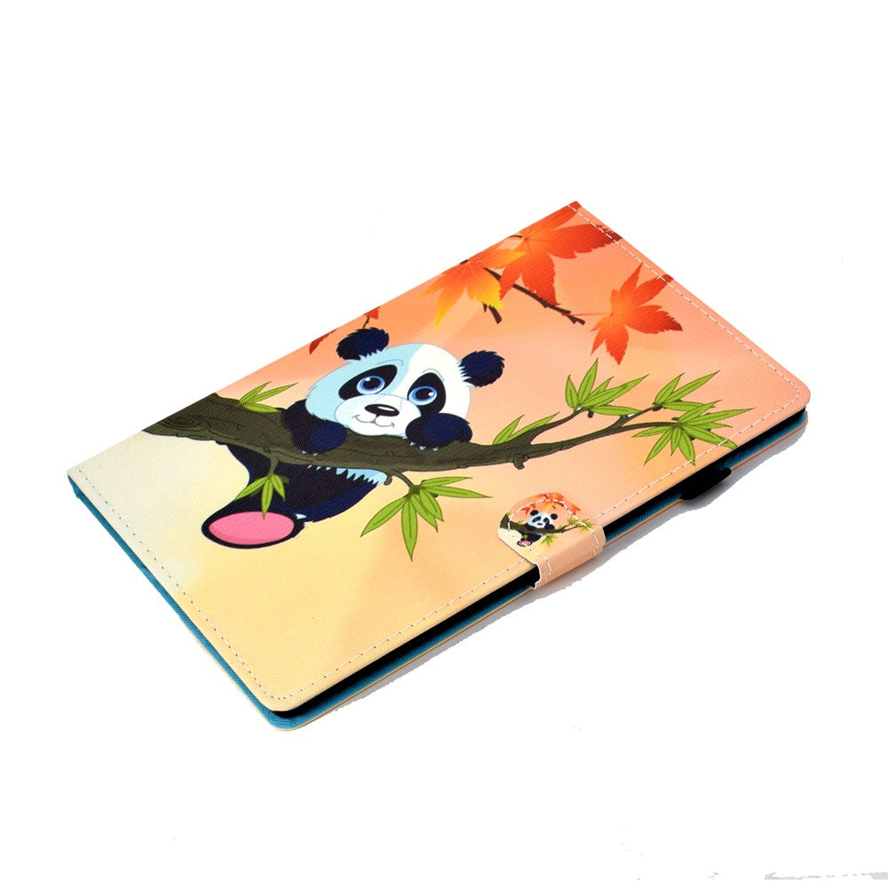 Pattern Printing Stand Card Holder Leather Tablet Case for Lenovo Tab M10 Plus TB-X606F - Panda on Tree
