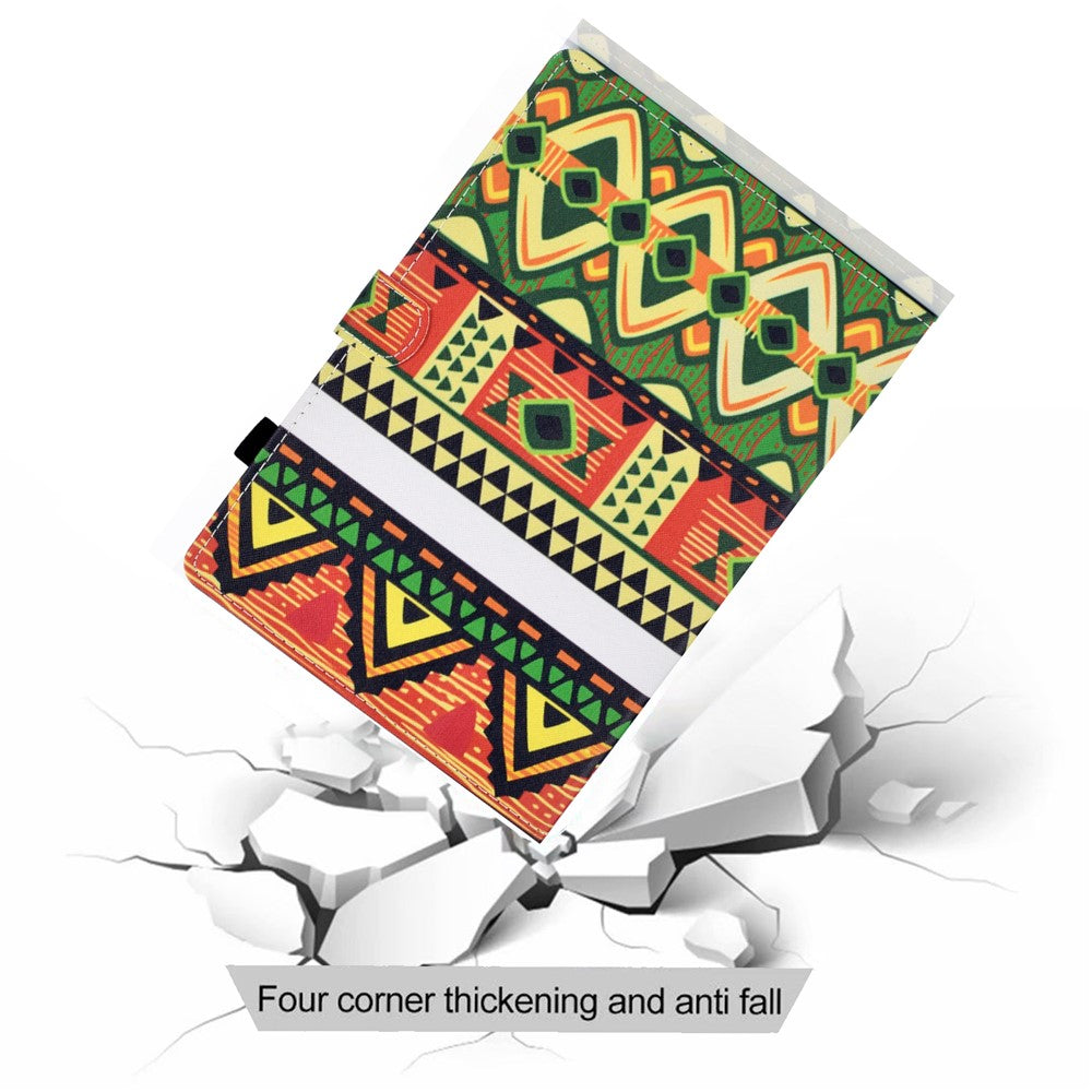 Pattern Printing Stand Card Holder Leather Tablet Case for Lenovo Tab M10 Plus TB-X606F - Triangles