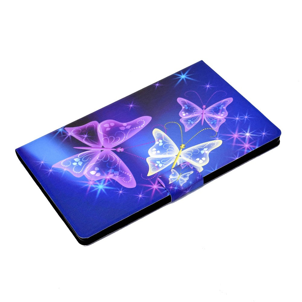 Pattern Printing Leather Stand Tablet Shell for Lenovo Tab M10 Plus TB-X606F - Purple Butterlies