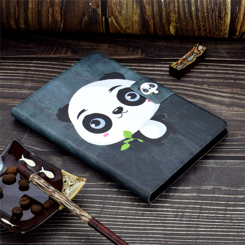 Pattern Printing Leather Stand Tablet Shell for Lenovo Tab M10 Plus TB-X606F - Panda