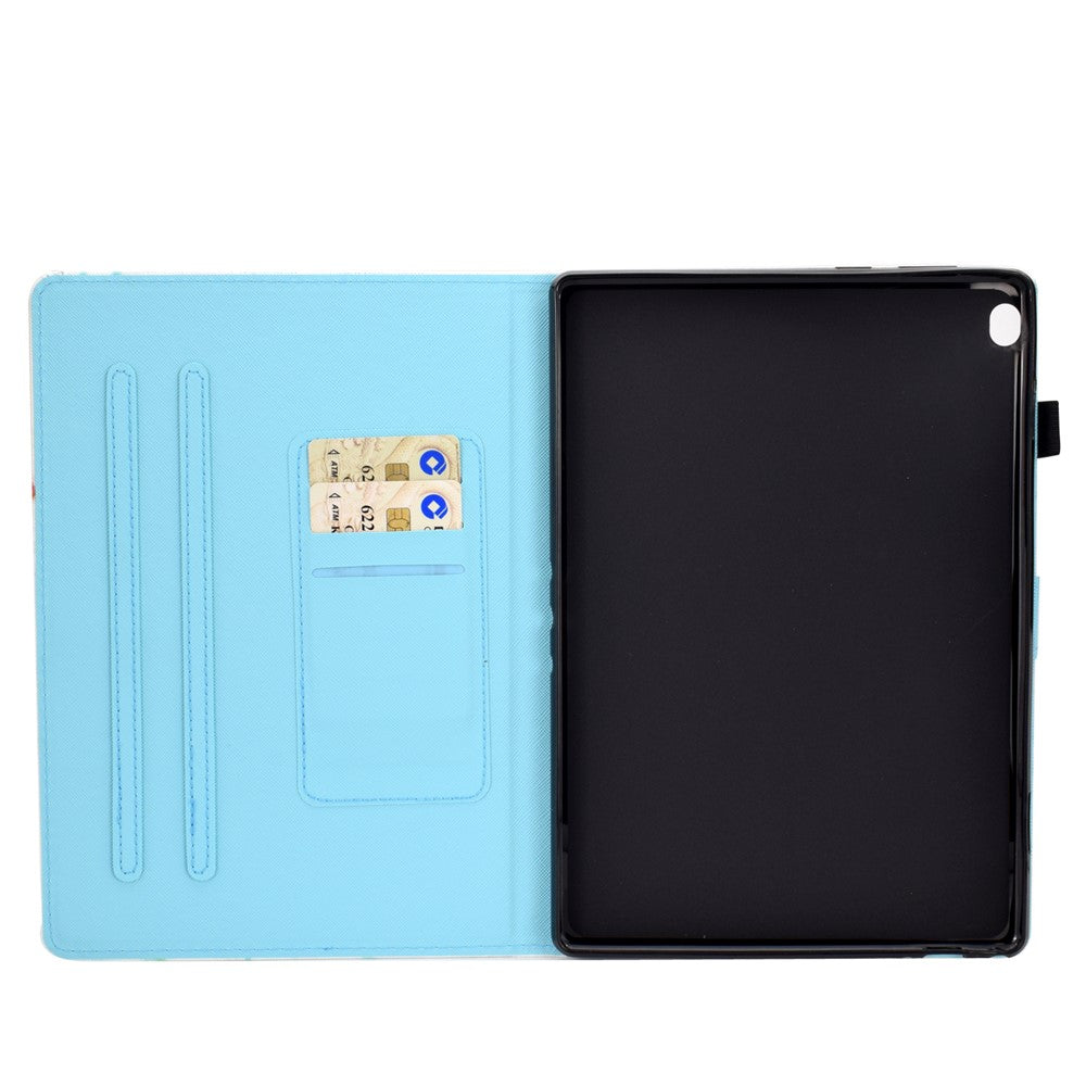 Pattern Printing Leather Card Holder Tablet Case for Lenovo Tab M10 TB-X605F - Butterfly