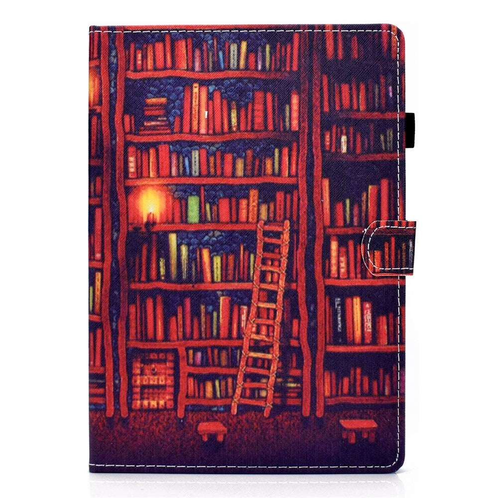 Pattern Printing Leather Card Holder Tablet Case for Lenovo Tab M10 TB-X605F - Bookshelf