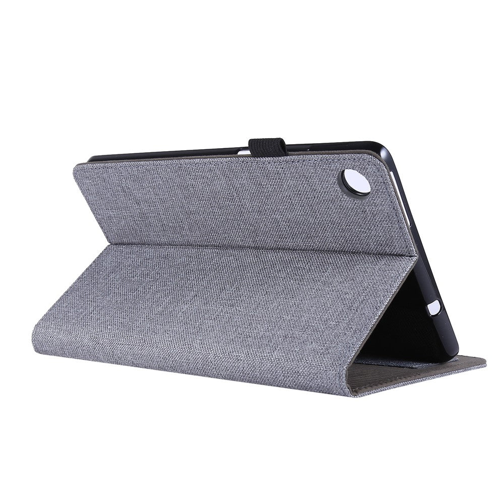 Cloth Texture Card Slots Stand Leather Cover for Lenovo Tab M8/Tab M8 (2nd Gen) - Grey