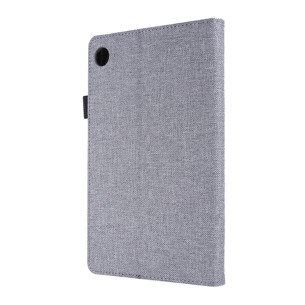 Cloth Texture Card Slots Stand Leather Cover for Lenovo Tab M8/Tab M8 (2nd Gen) - Grey