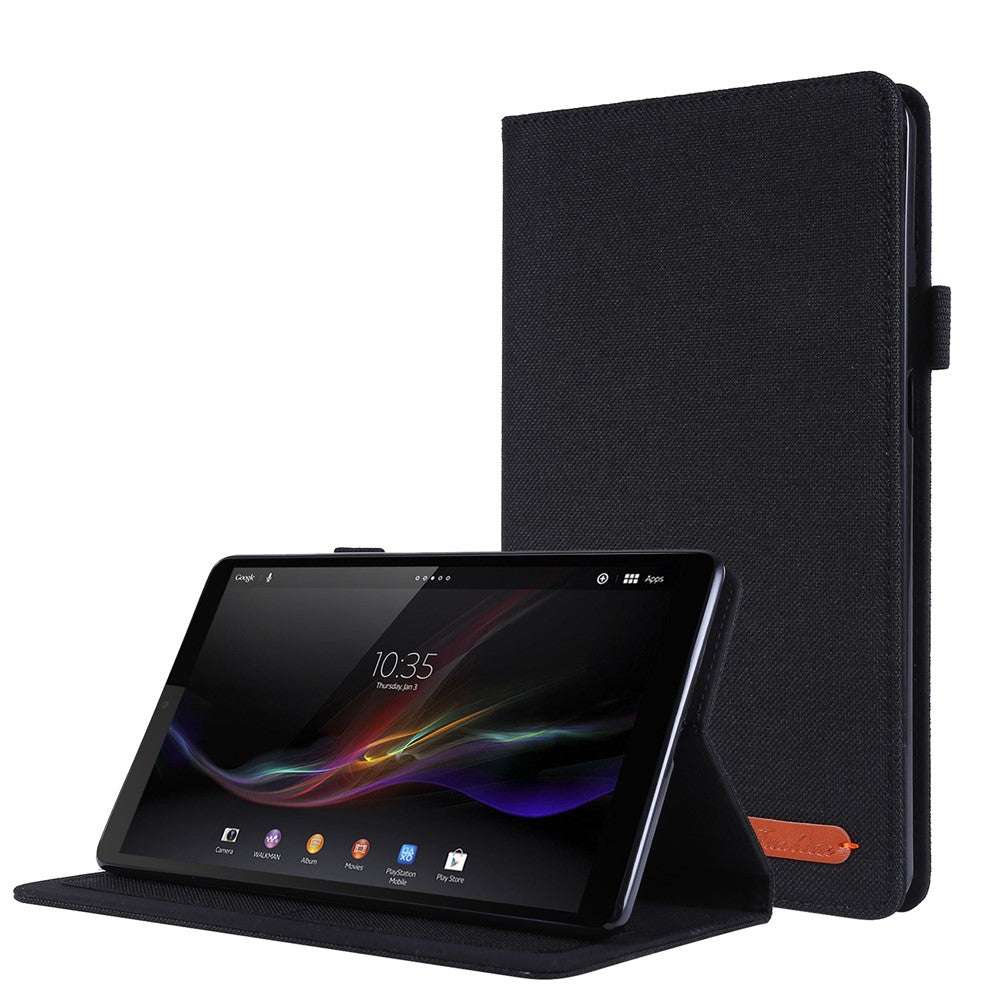 Cloth Texture Card Slots Stand Leather Cover for Lenovo Tab M8/Tab M8 (2nd Gen) - Black