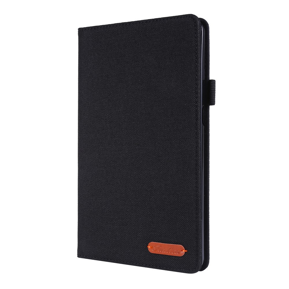 Cloth Texture Card Slots Stand Leather Cover for Lenovo Tab M8/Tab M8 (2nd Gen) - Black