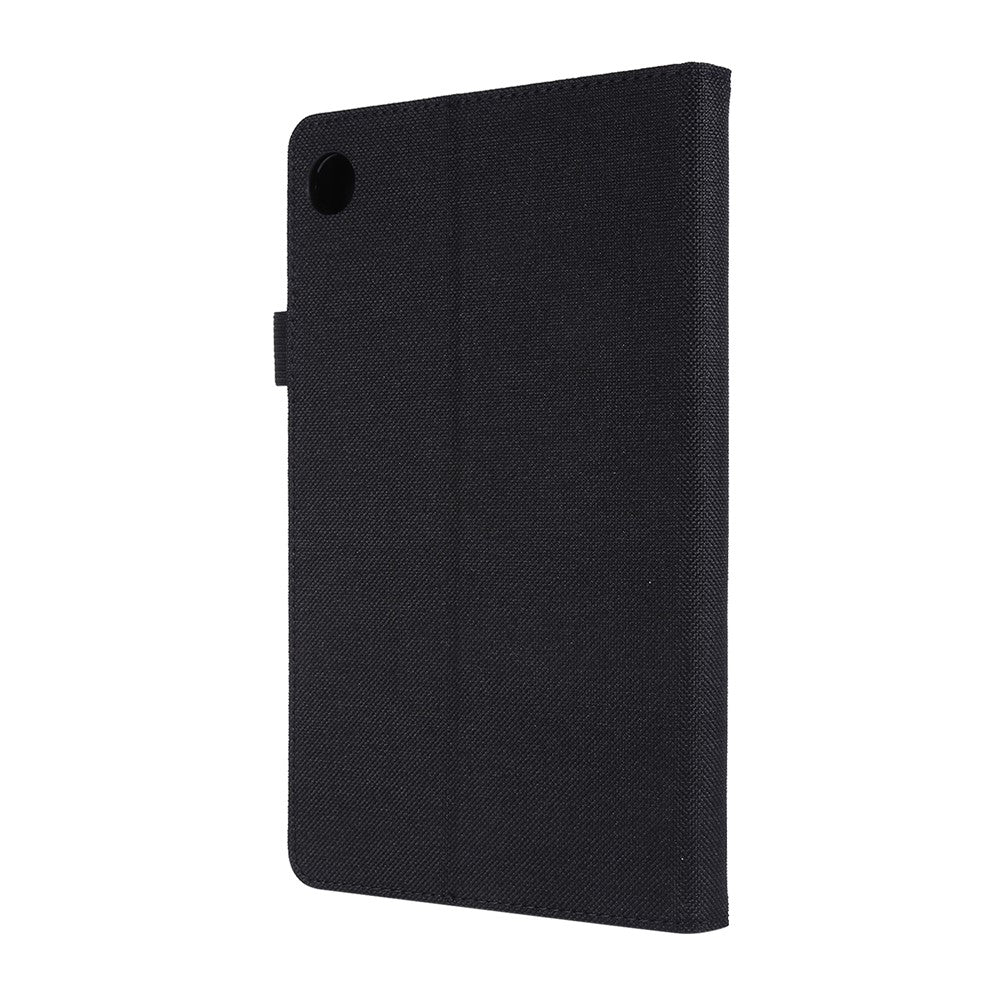 Cloth Texture Card Slots Stand Leather Cover for Lenovo Tab M8/Tab M8 (2nd Gen) - Black