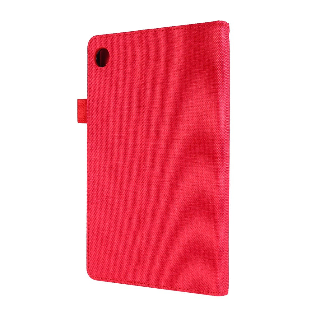 Cloth Texture Card Slots Stand Leather Cover for Lenovo Tab M8/Tab M8 (2nd Gen) - Red