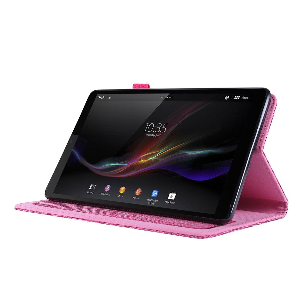 Cloth Texture Card Slots Stand Leather Cover for Lenovo Tab M8/Tab M8 (2nd Gen) - Rose