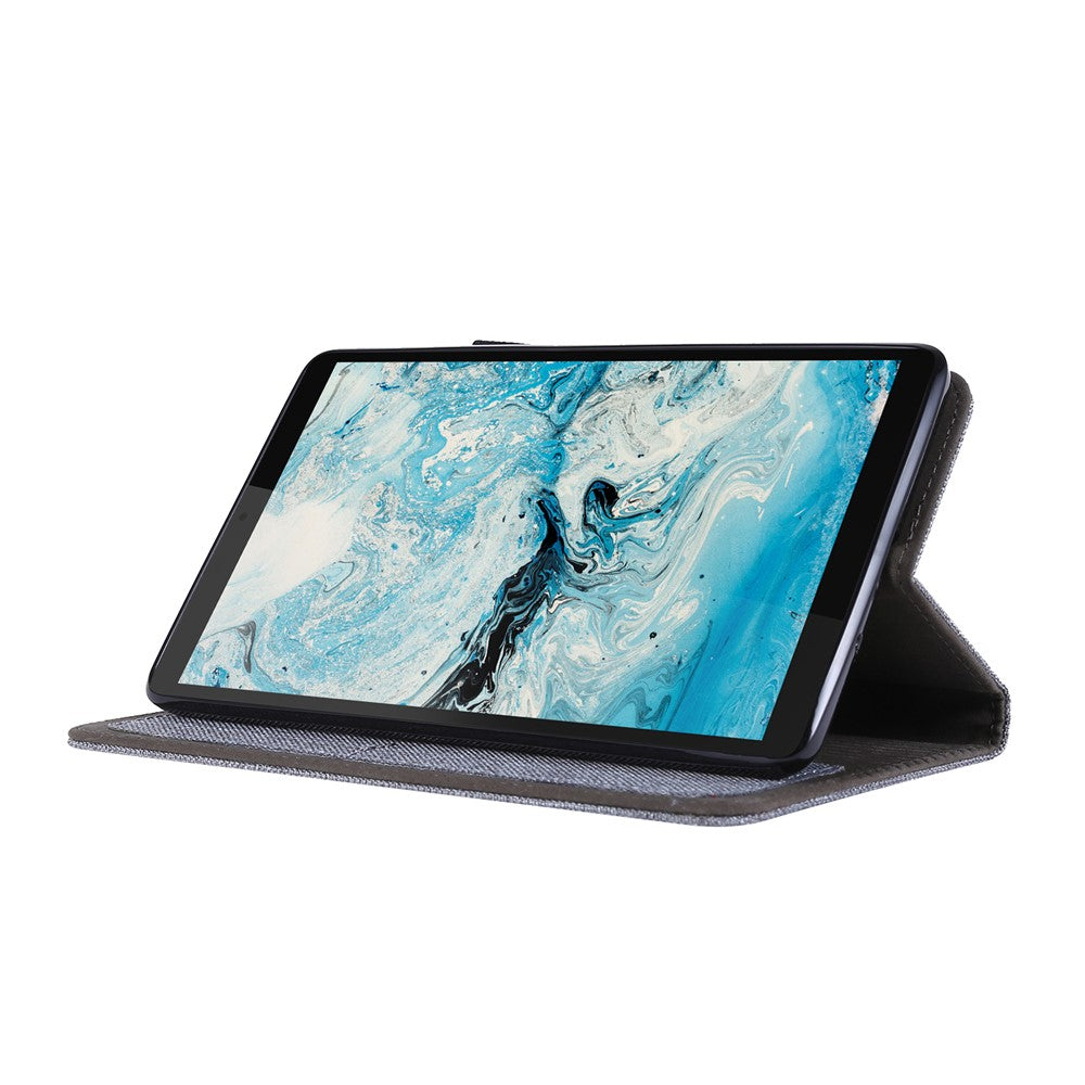 Cloth Texture Card Slots Stand Leather Protective Cover for Lenovo Tab M7 (2nd Gen) TB-7305F / (3rd Gen) - Grey