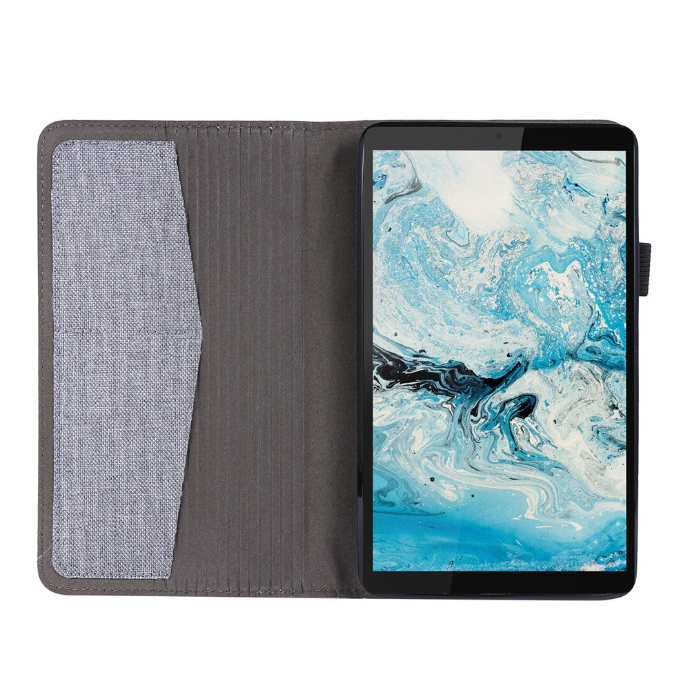 Cloth Texture Card Slots Stand Leather Protective Cover for Lenovo Tab M7 (2nd Gen) TB-7305F / (3rd Gen) - Grey