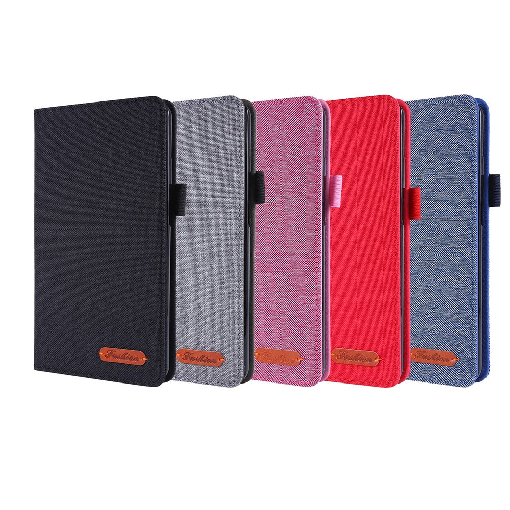 Cloth Texture Card Slots Stand Leather Protective Cover for Lenovo Tab M7 (2nd Gen) TB-7305F / (3rd Gen) - Blue