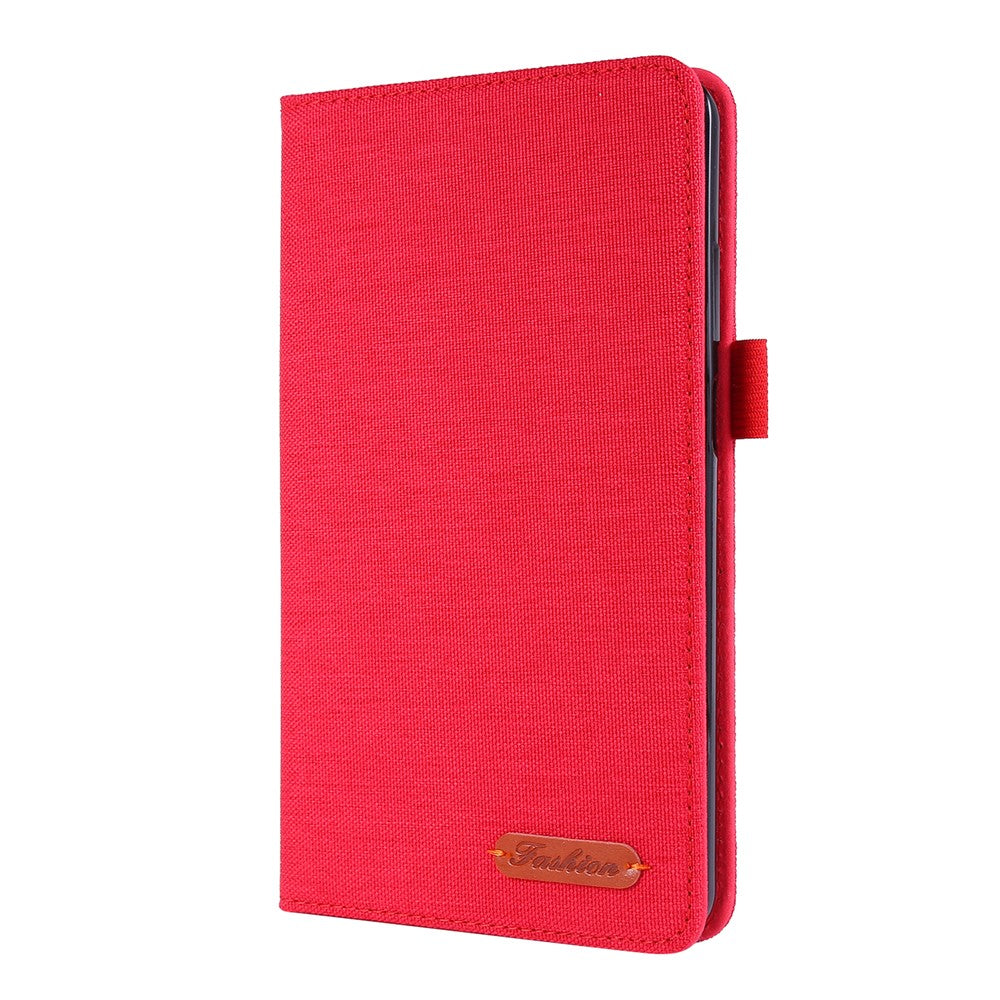 Cloth Texture Card Slots Stand Leather Protective Cover for Lenovo Tab M7 (2nd Gen) TB-7305F / (3rd Gen) - Red