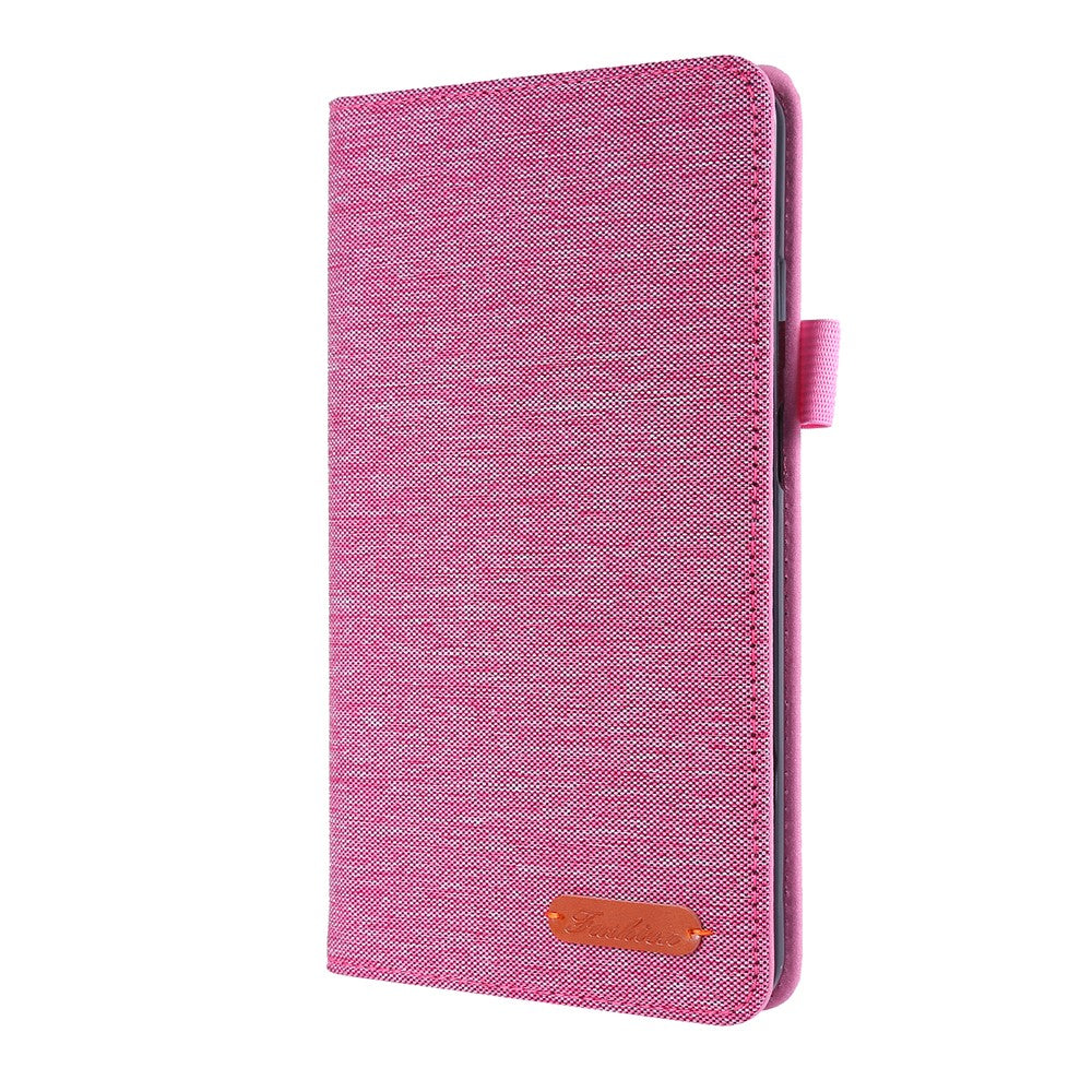Cloth Texture Card Slots Stand Leather Protective Cover for Lenovo Tab M7 (2nd Gen) TB-7305F / (3rd Gen) - Pink
