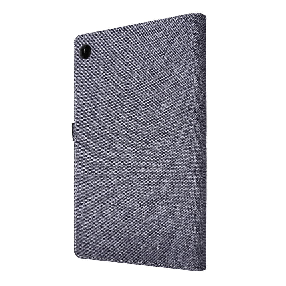 For Lenovo Tab M10 Plus Leather Case Scratch Resistant Flip Tablet Cover with Stand Card Slots - Grey