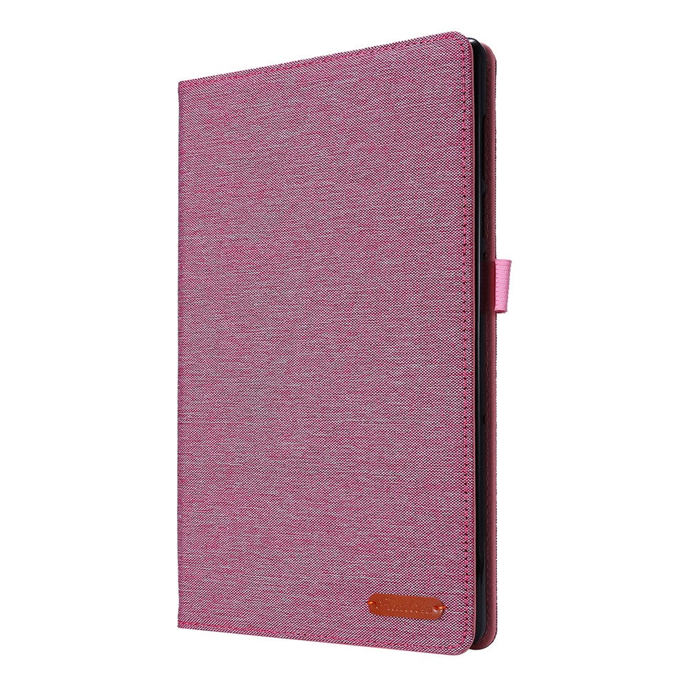 For Lenovo Tab M10 Plus Leather Case Scratch Resistant Flip Tablet Cover with Stand Card Slots - Pink