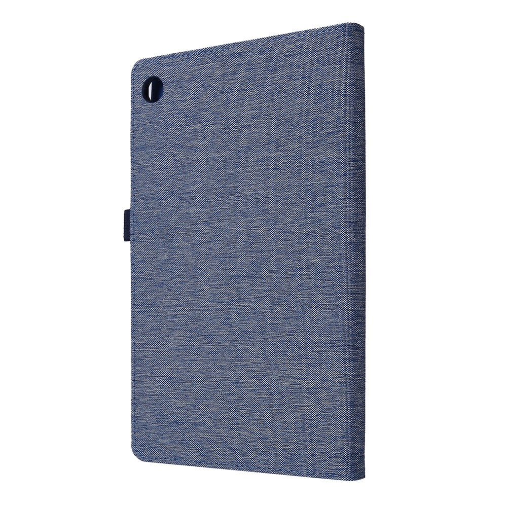 For Lenovo Tab M10 Plus Leather Case Scratch Resistant Flip Tablet Cover with Stand Card Slots - Blue