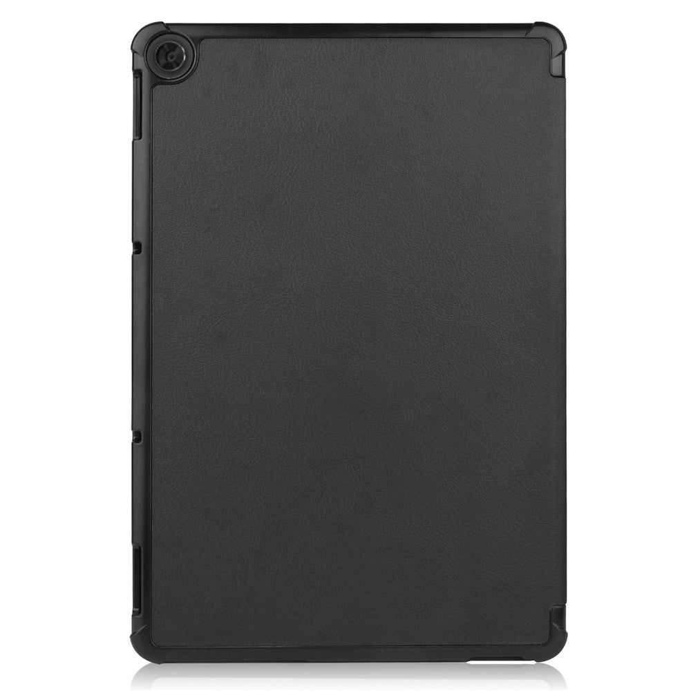 Litch Skin PU Leather Tri-fold Stand Shell for Lenovo Chromebook Duet Tablet Case - Black