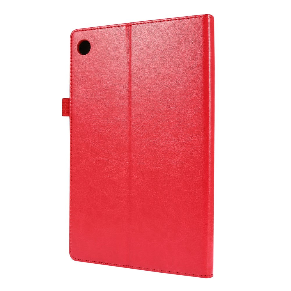 Crazy Horse Texture Leather Two-Fold Design Cover Case for Lenovo Tab M10 Plus - Red