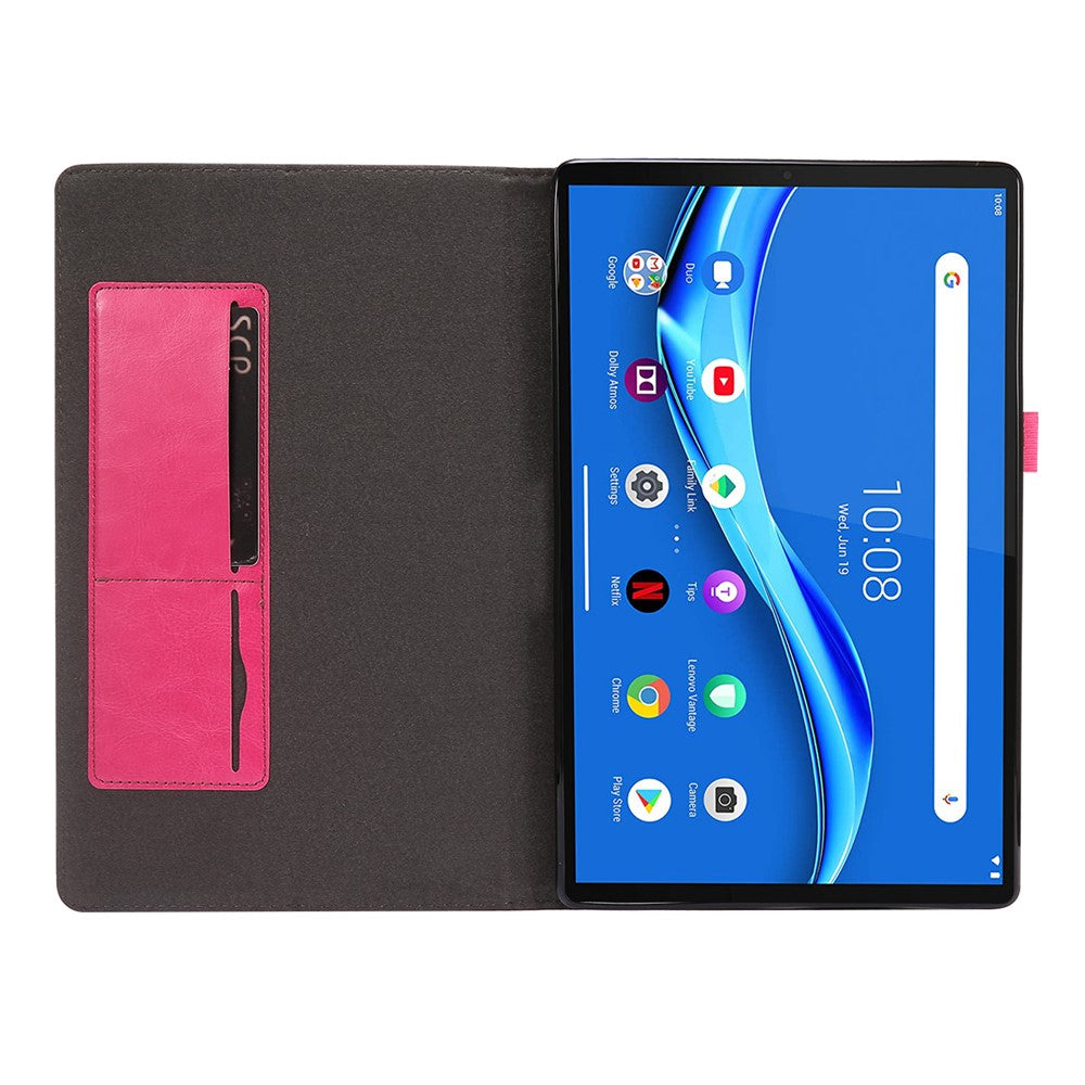 Crazy Horse Texture Leather Two-Fold Design Cover Case for Lenovo Tab M10 Plus - Pink