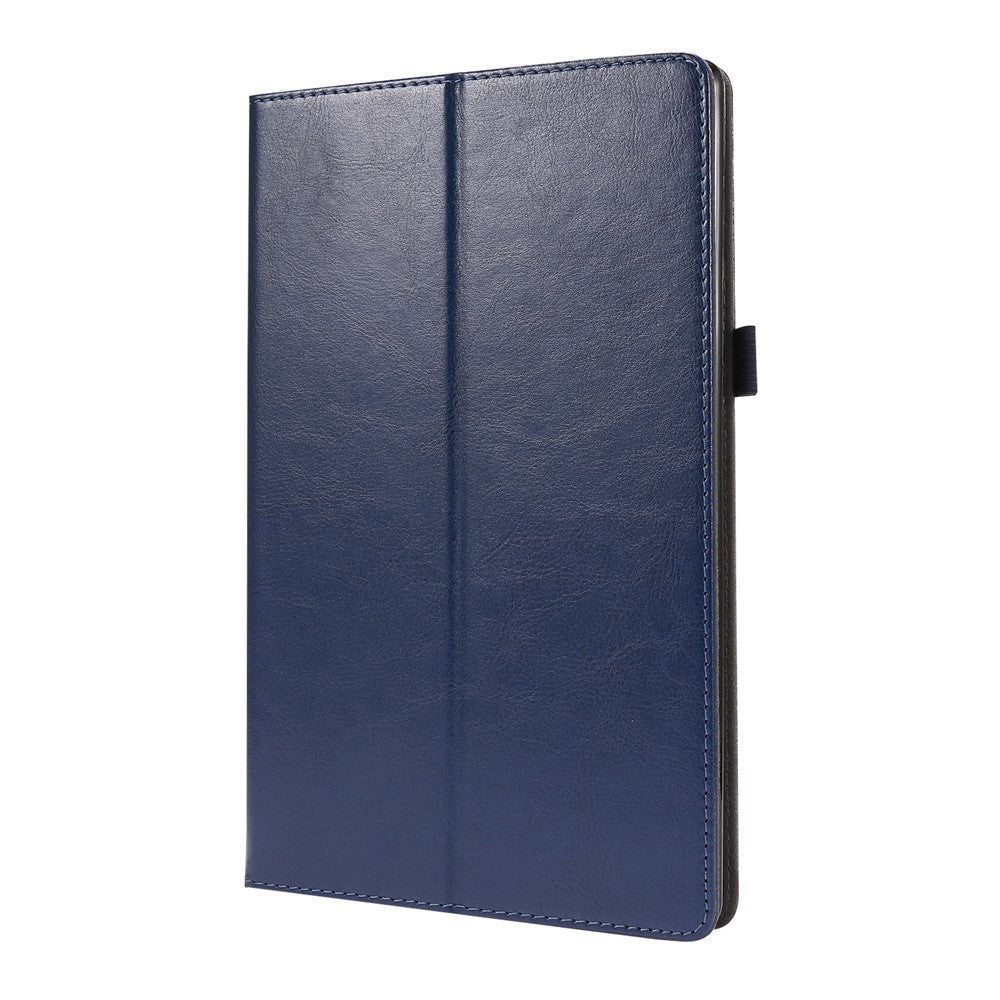 Crazy Horse Texture Leather Two-Fold Design Cover Case for Lenovo Tab M10 Plus - Blue