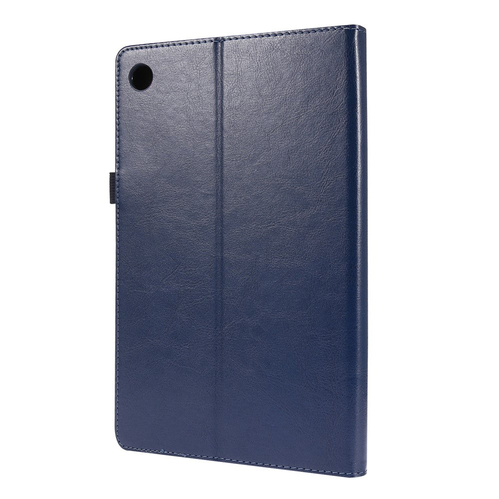 Crazy Horse Texture Leather Two-Fold Design Cover Case for Lenovo Tab M10 Plus - Blue