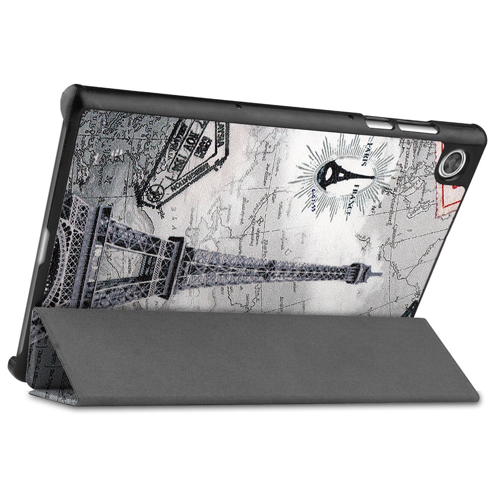 Dustproof Pattern Printing PU Leather Tri-fold Stand Tablet Case for Lenovo Tab M10 HD Gen 2 TB-X306F / TB-X306X - Tower
