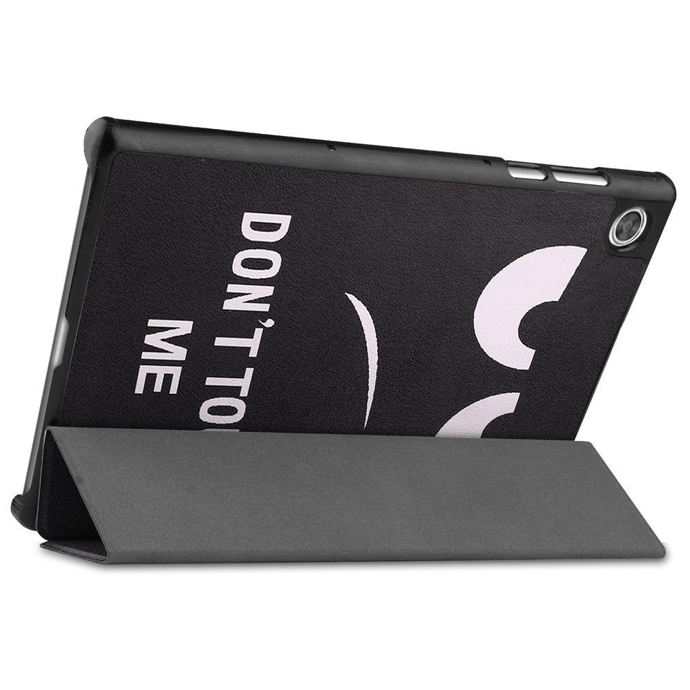 Dustproof Pattern Printing PU Leather Tri-fold Stand Tablet Case for Lenovo Tab M10 HD Gen 2 TB-X306F / TB-X306X - Angry Face