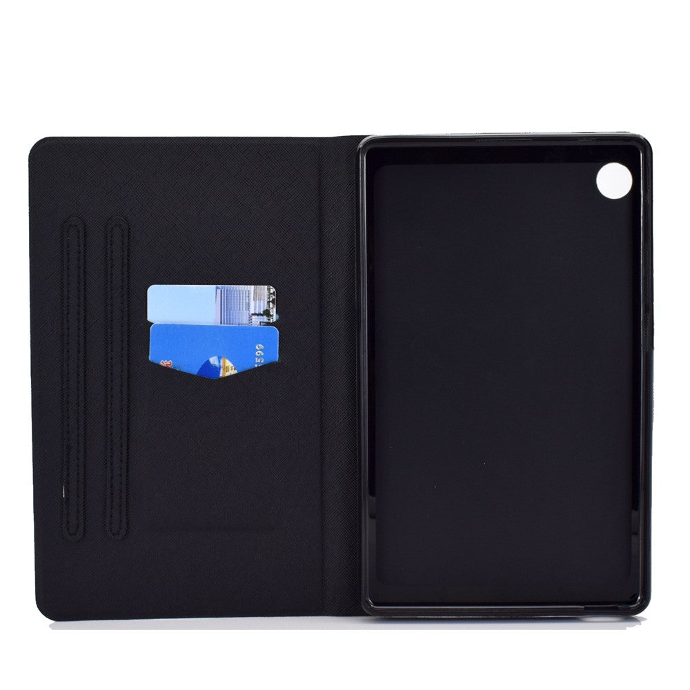 TPU + PU Leather Pattern Printing Tablet Case for Lenovo Tab M10 Plus - Pandas and Tree