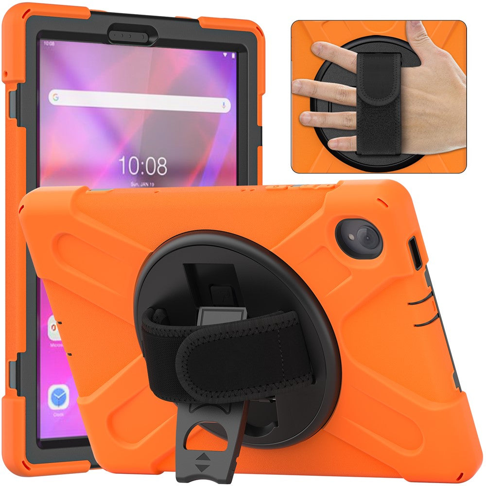 360° Swivel Kickstand PC + Silicone Case for Lenovo Tab M10 Plus (2020) / K10 (2021) TB-X606F / 606X / X6C6F / X6C6X / X6C6NBF - Orange