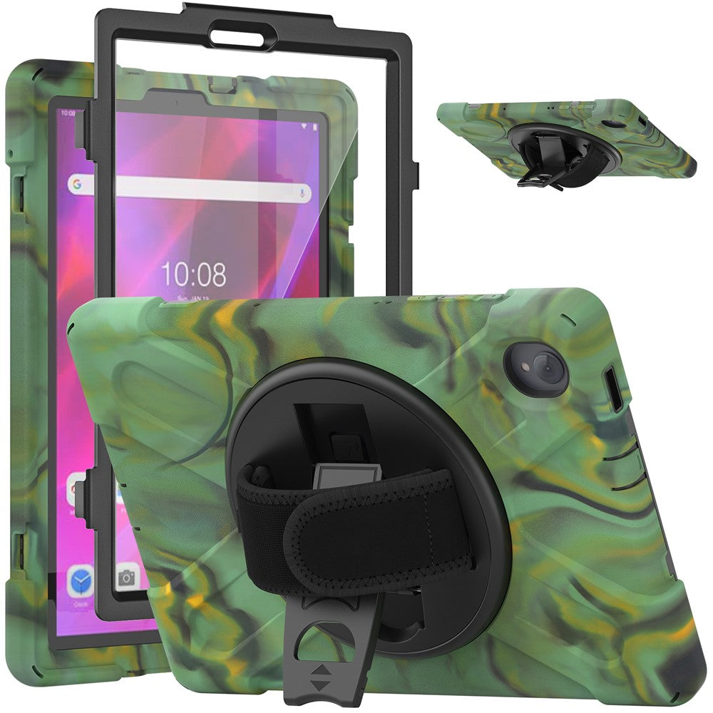 360° Swivel Kickstand PC + Silicone Case for Lenovo Tab M10 Plus (2020) / K10 (2021) TB-X606F / 606X / X6C6F / X6C6X / X6C6NBF - Camouflage