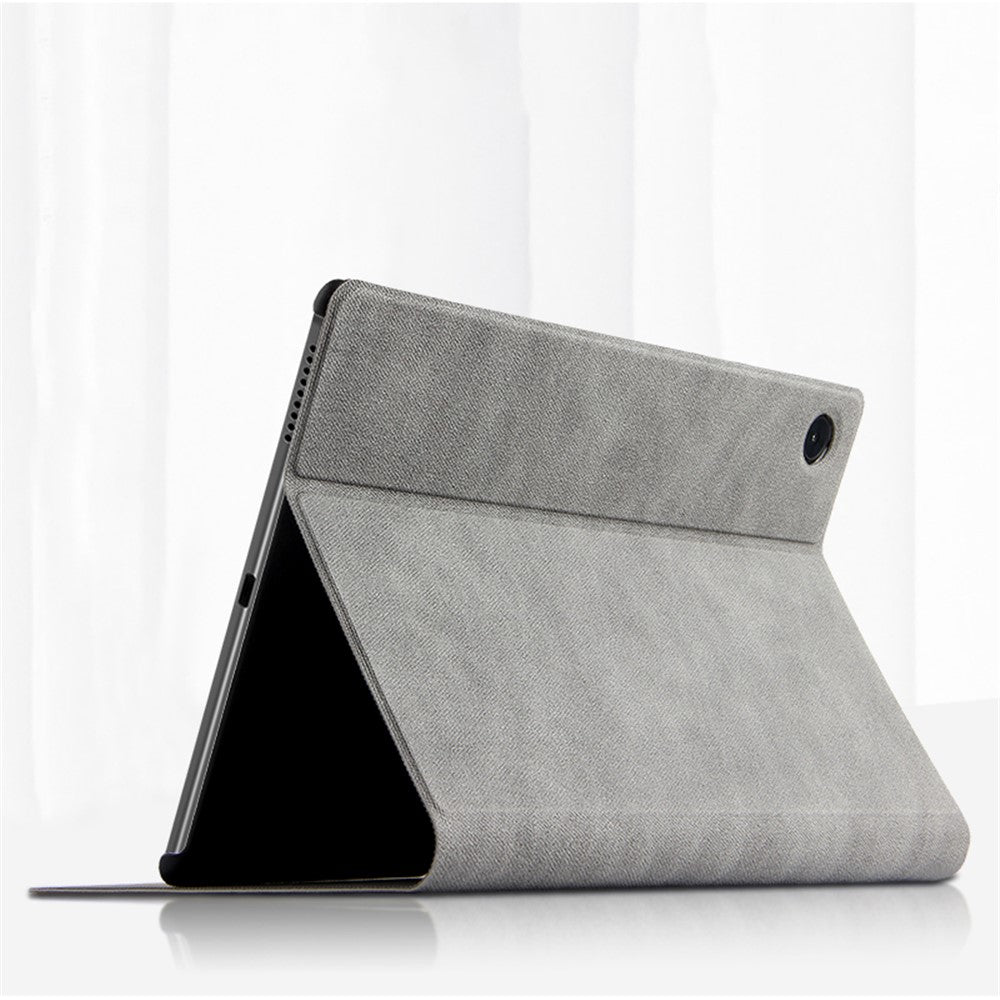Imprint Deer and Quote Pattern Leather + Plastic Tablet Shell for Lenovo Tab M10 Plus - Grey