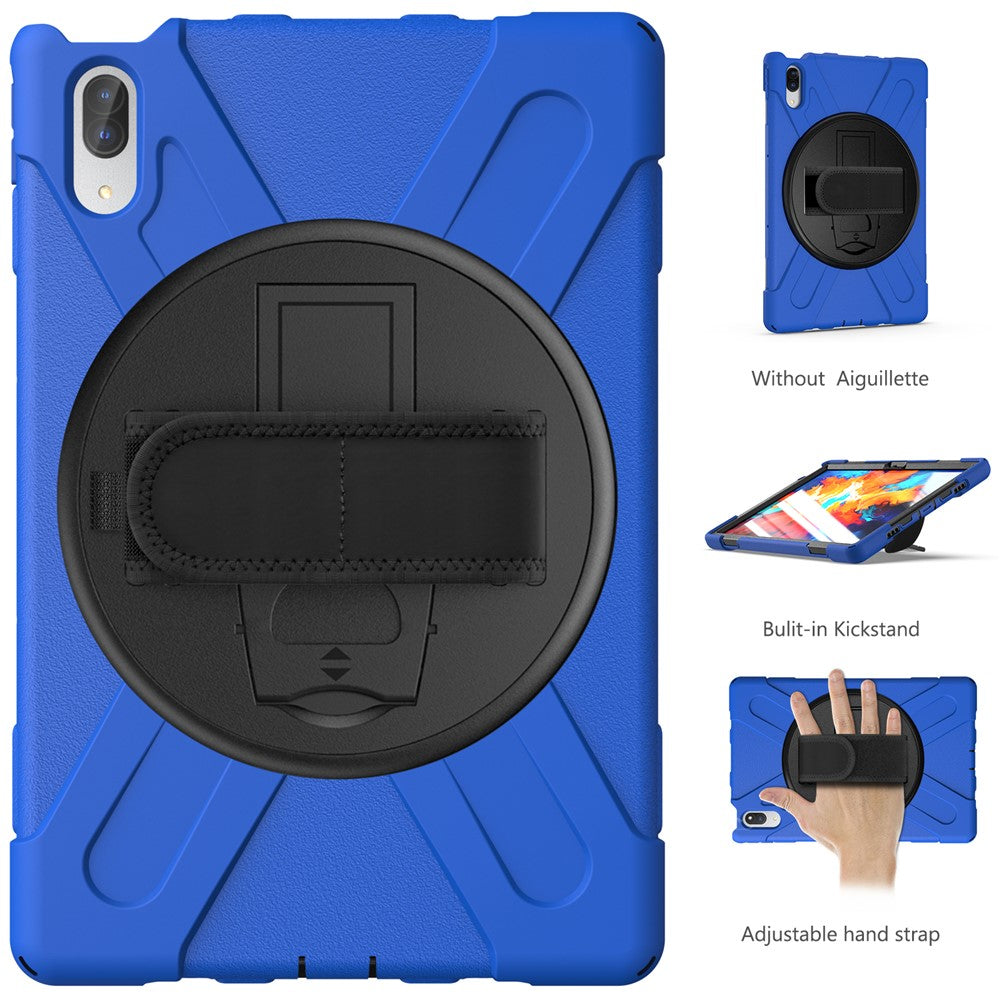 360° Rotary Kickstand Design PC + Silicone Tablet Case Shell for Lenovo Tab P11 Pro TB-J706F - Blue