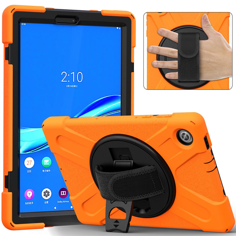 360° Swivel Kickstand PC + Silicone Tablet Case Shell for Lenovo M10 X306X - Orange