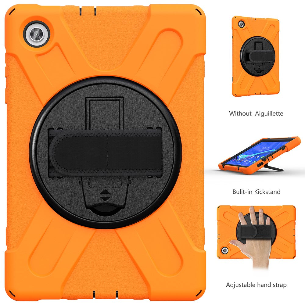 360° Swivel Kickstand PC + Silicone Tablet Case Shell for Lenovo M10 X306X - Orange