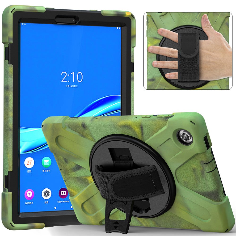 360° Swivel Kickstand PC + Silicone Tablet Case Shell for Lenovo M10 X306X - Camouflage