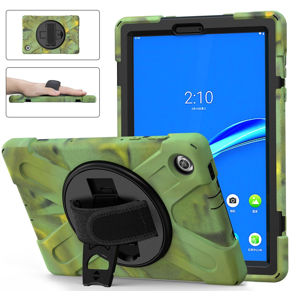360° Swivel Kickstand PC + Silicone Tablet Case Shell for Lenovo M10 X306X - Camouflage