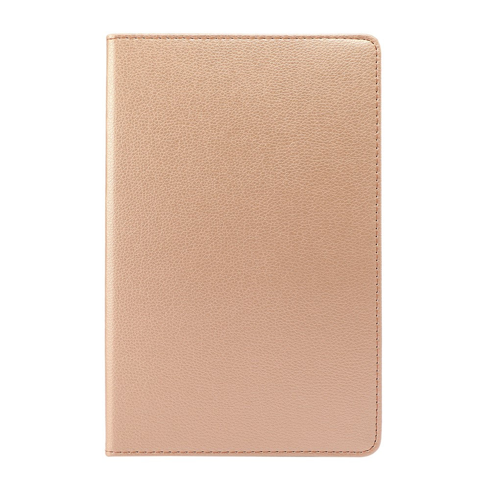 360° Swiveling Stand Design Litchi Texture Leather Case for Lenovo Tab M10 Plus - Gold