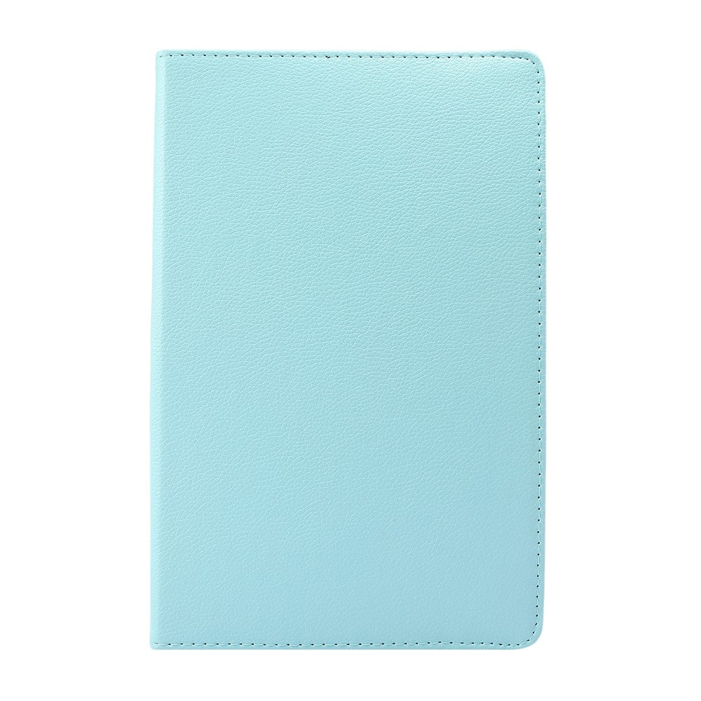 360° Swiveling Stand Design Litchi Texture Leather Case for Lenovo Tab M10 Plus - Baby Blue