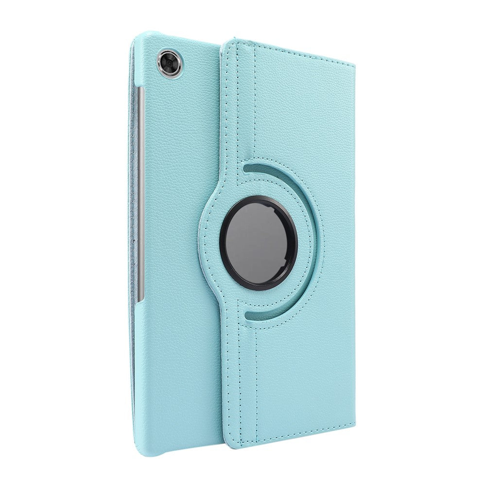 360° Swiveling Stand Design Litchi Texture Leather Case for Lenovo Tab M10 Plus - Baby Blue