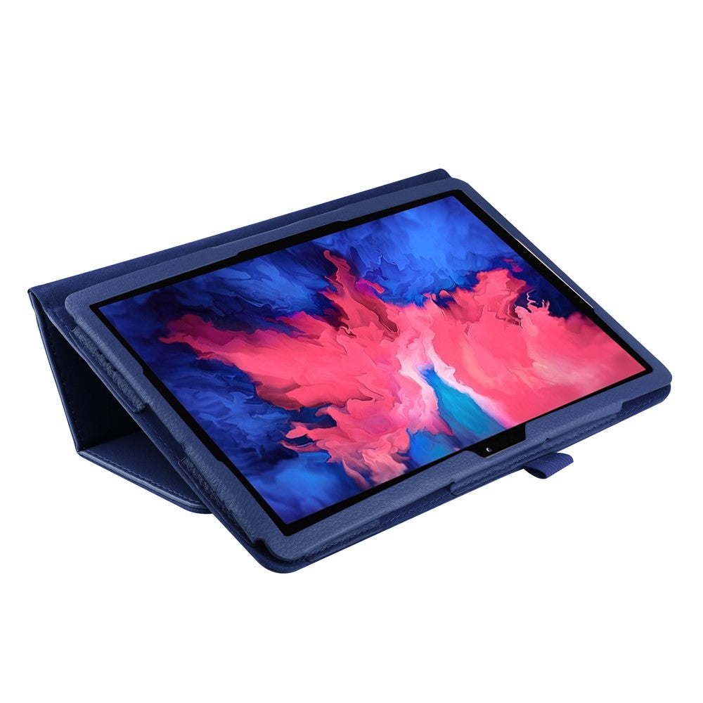 Litchi Texture Leather Tablet Case with Stand for Lenovo Tab P11 Pro 2020 11.5 TB-J706F/J706L - Dark Blue