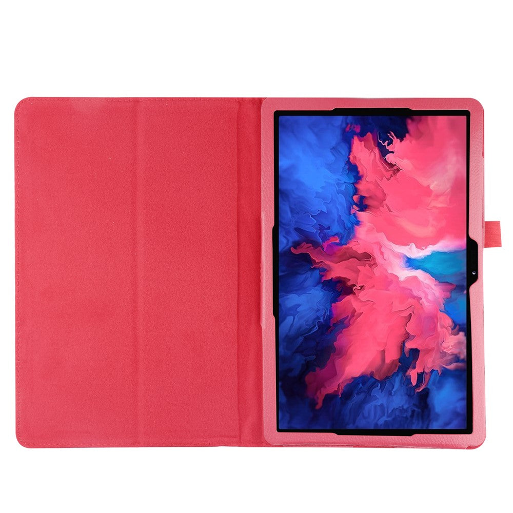 Litchi Texture Leather Tablet Case with Stand for Lenovo Tab P11 / P11 5G 11 inch TB-J606F / J606X - Rose