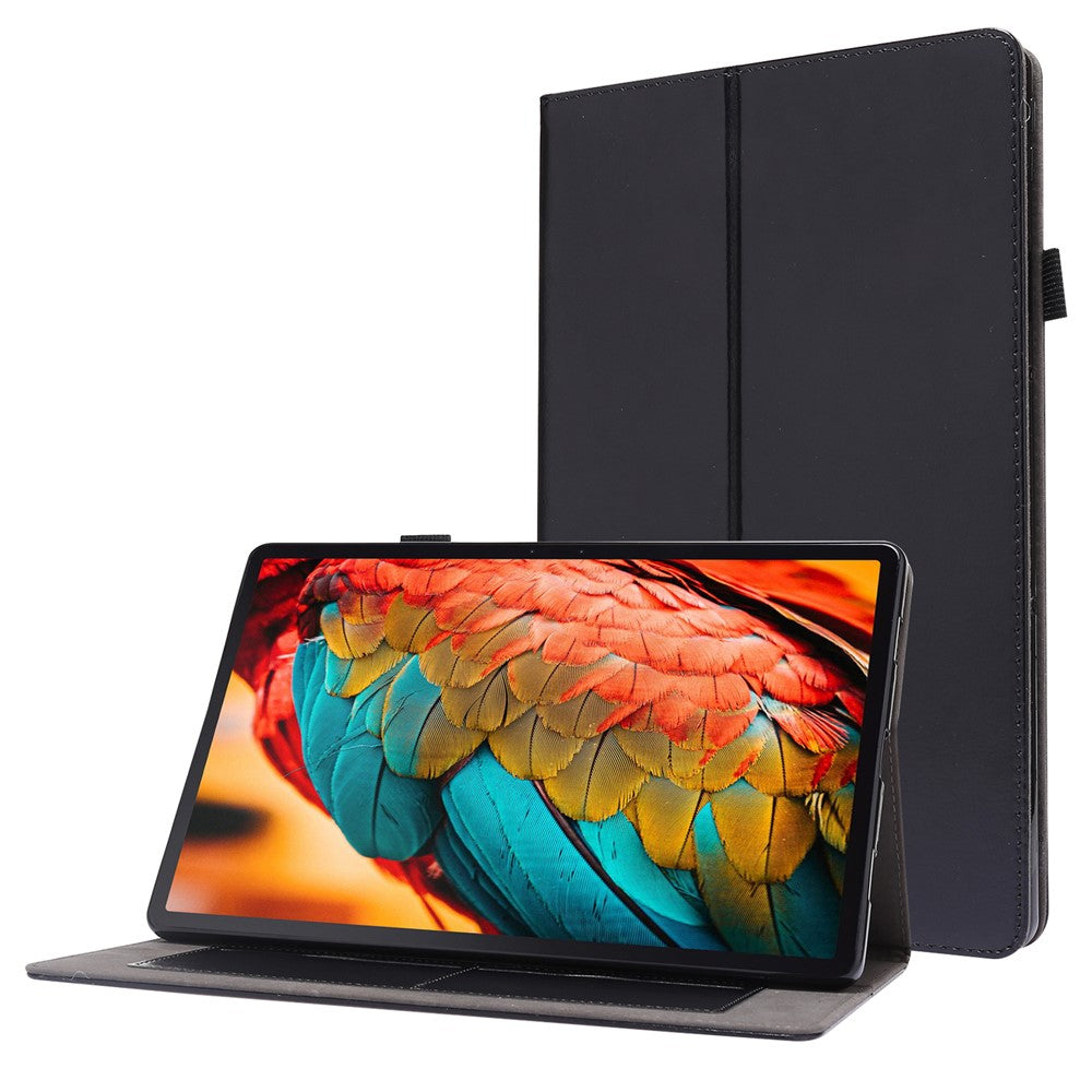 Crazy Horse Texture Two-Fold Design Leather Case for Lenovo Tab P11 / P11 5G 11-inch TB-J606F / J606X - Black