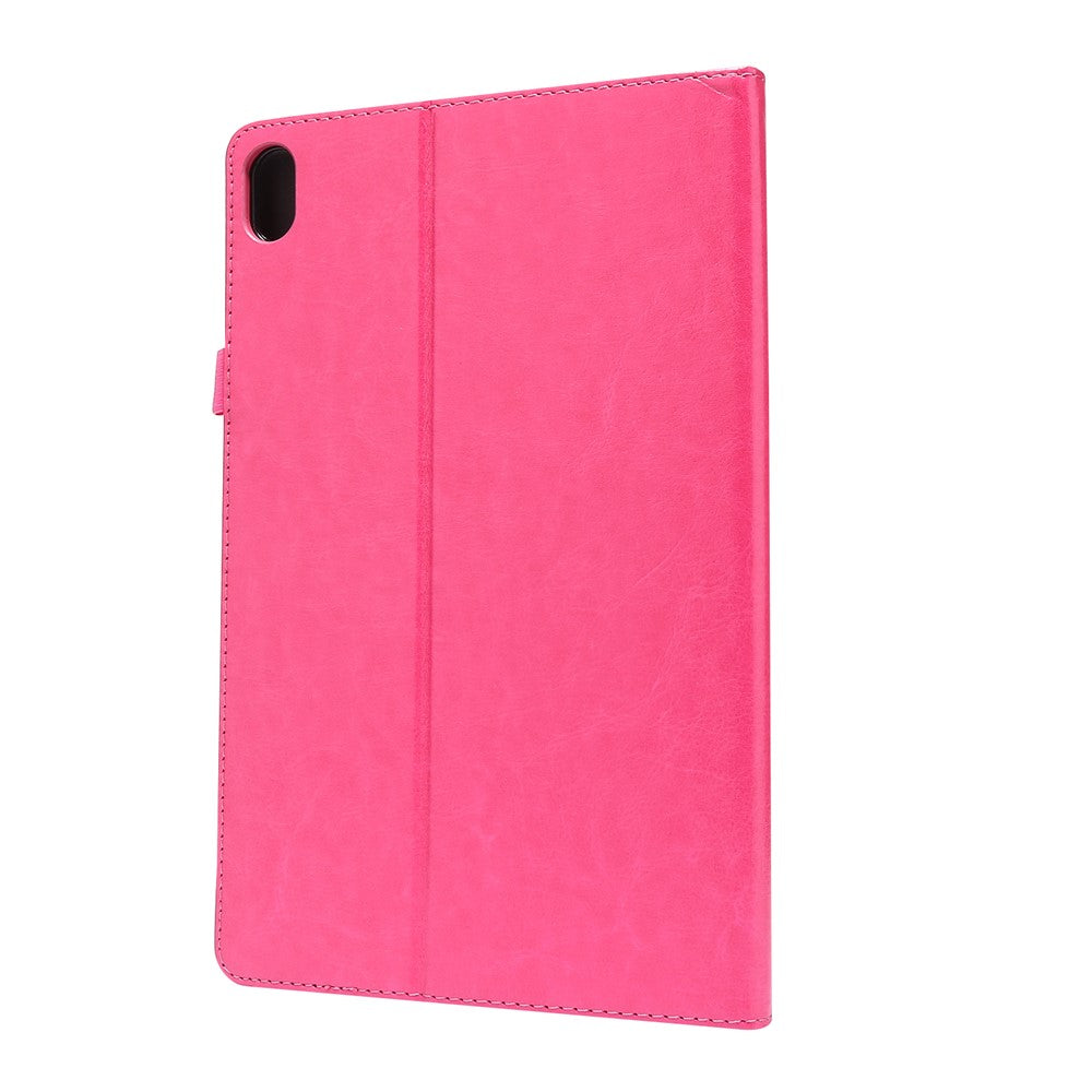 Crazy Horse Texture Two-Fold Design Leather Case for Lenovo Tab P11 / P11 5G 11-inch TB-J606F / J606X - Rose
